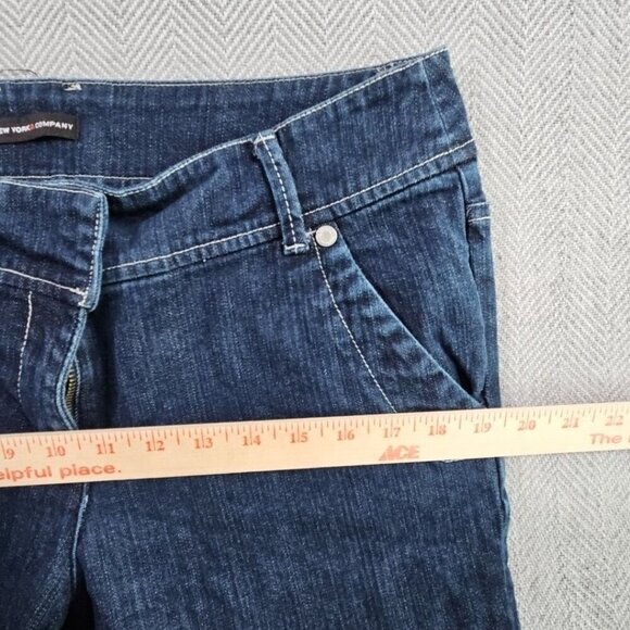 New York & Company Jeans Women's Size 12 (W36 L30) Flare Leg Dark Wash Boho Y2K - Picture 11 of 16